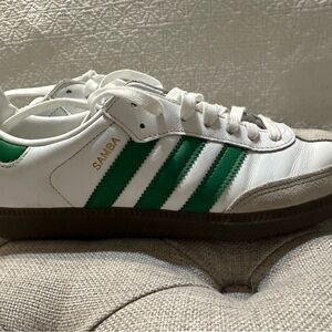 Adidas Samba White and Green Sneakers